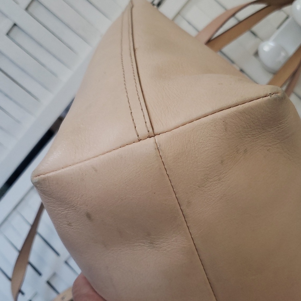 Madewell Peach Soft Leather Tote Crossbody Bag - Picture 5 of 8